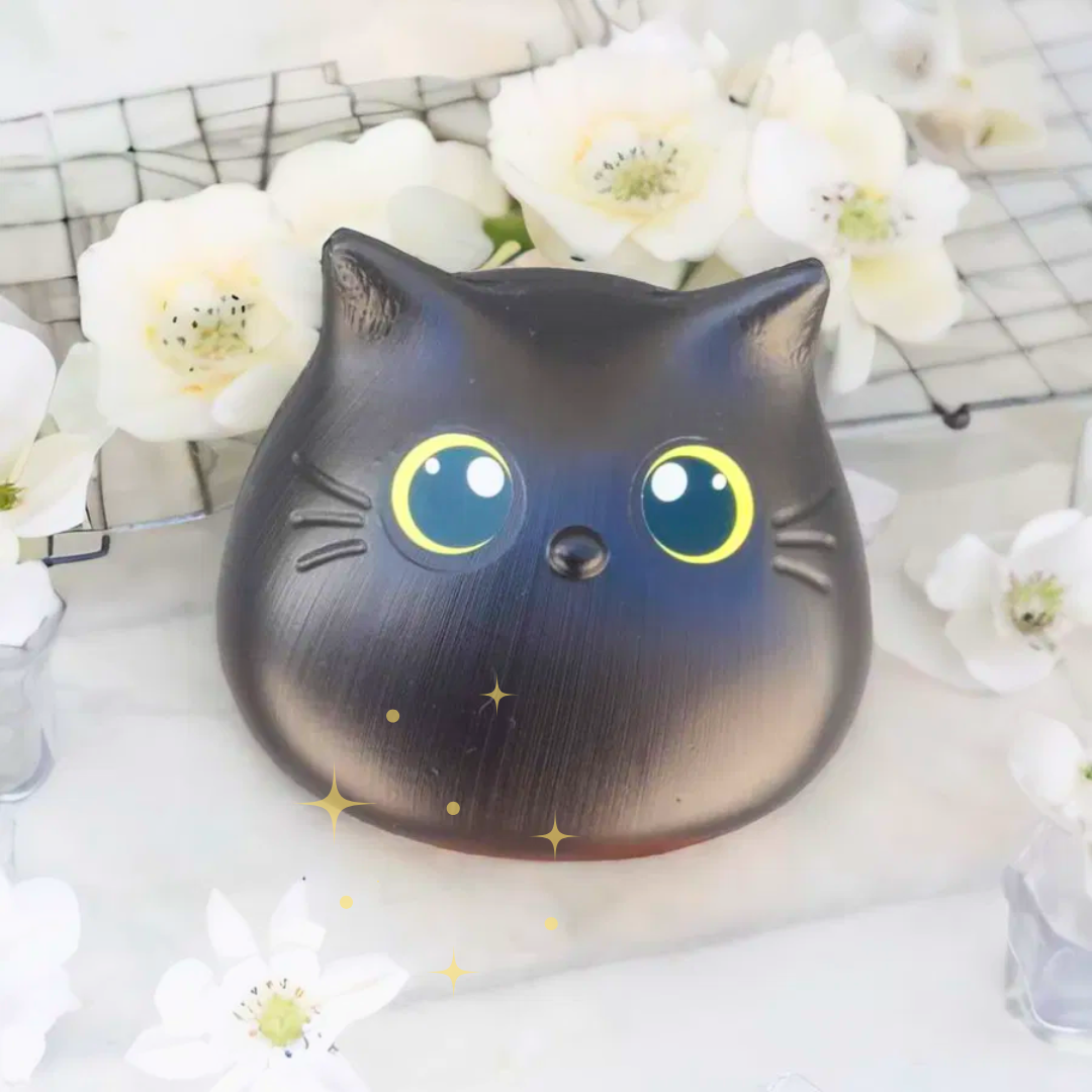 Alcancía Gato Negro Polietileno 13cm No se Rompe