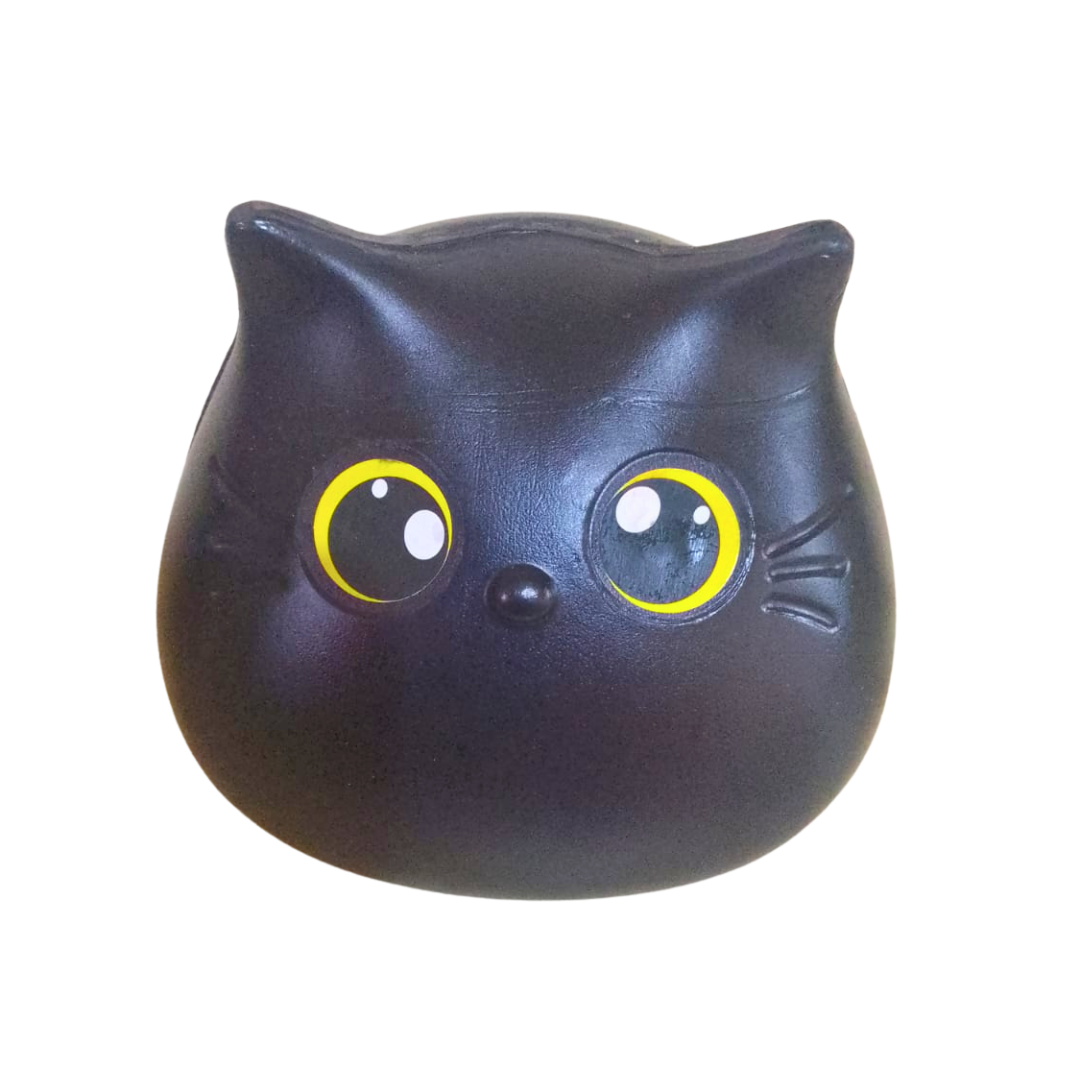 Alcancía Gato Negro Polietileno 13cm No se Rompe
