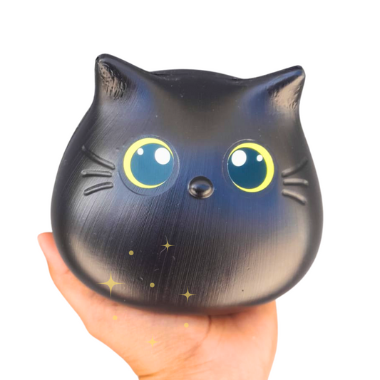 Alcancía Gato Negro Polietileno 13cm No se Rompe