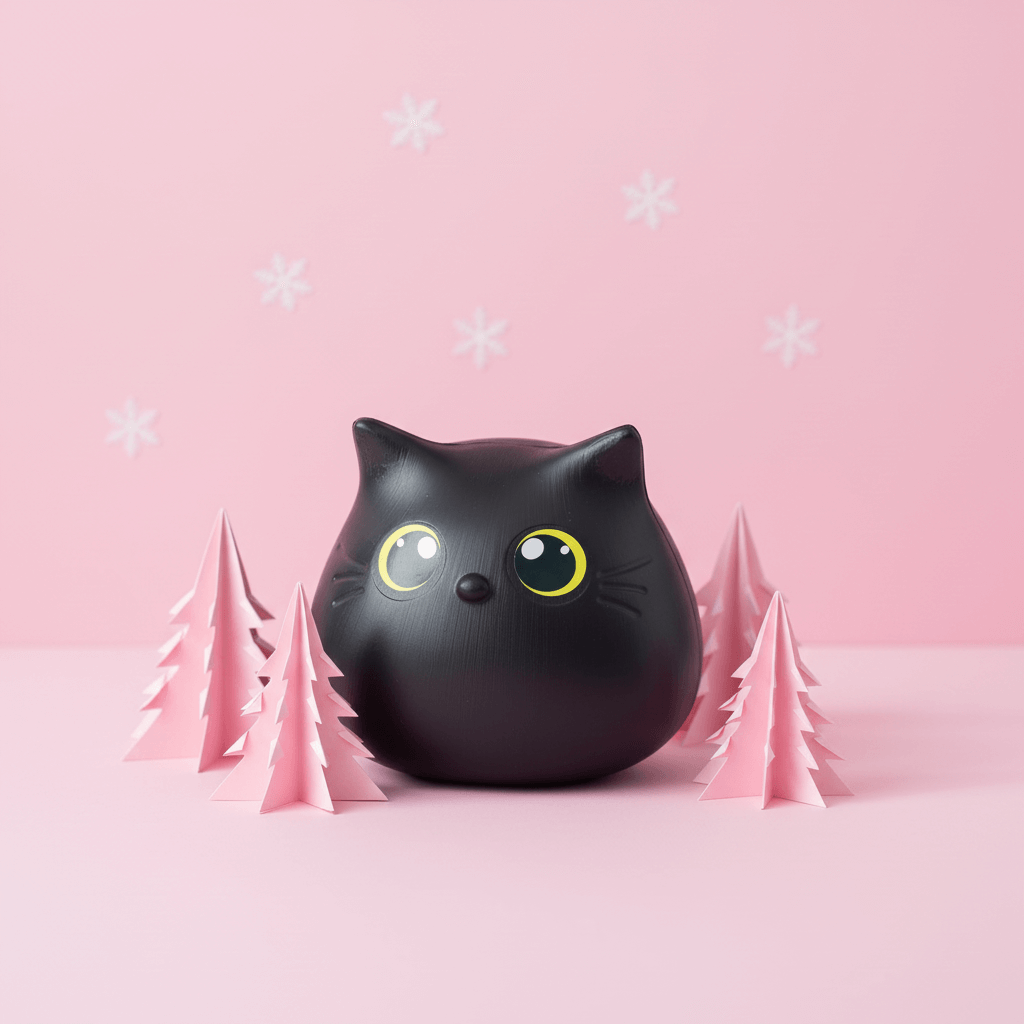 Alcancía Gato Negro Polietileno 13cm No se Rompe