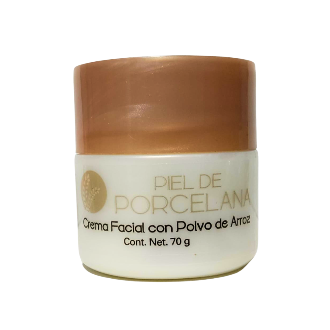 Crema Facial Polvo de Arroz 70gr Porcelana Mate Cutis Mixto