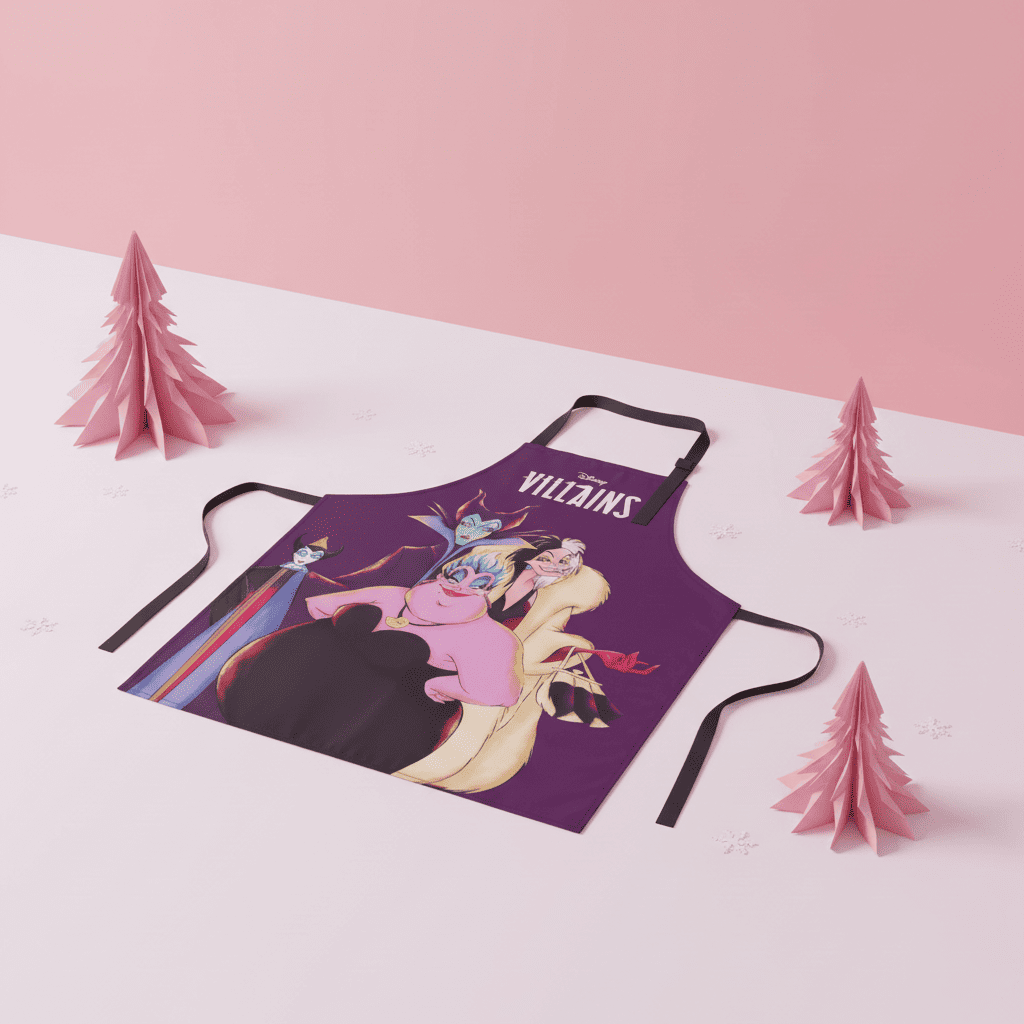 Mandil Villanas Disney 70x70 Coleccionable Utensilio Cocina