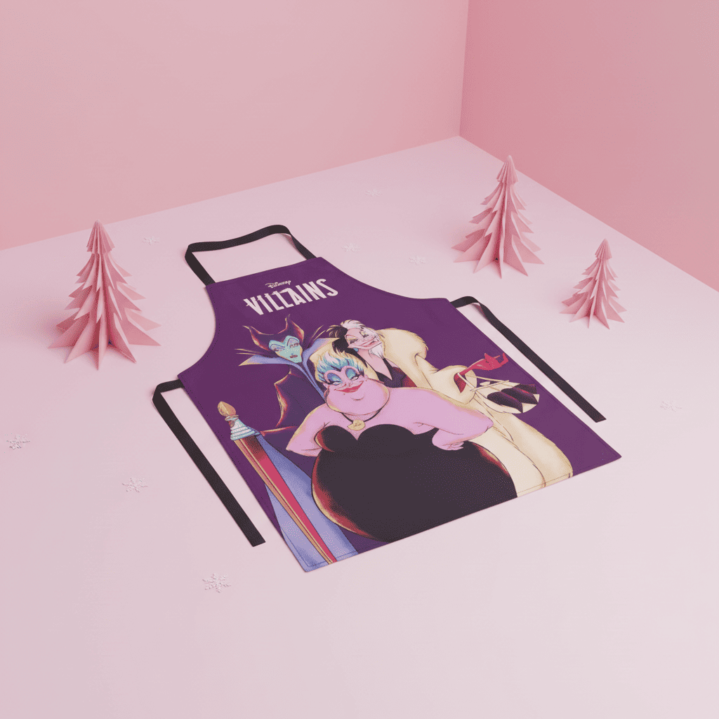 Mandil Villanas Disney 70x70 Coleccionable Utensilio Cocina