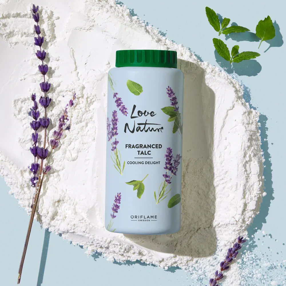 Talco Perfumado Menta Lavanda Love Nature Oriflame 100gr