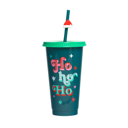 Vaso Navideño 700ml Ho Ho Ho Estrellas Festivo