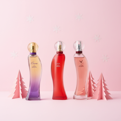 Set 3 Perfumes Lucia Mendez Aura Vivir Diva 60ml Coleccion