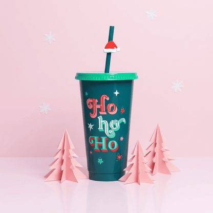 Vaso Navideño 700ml Ho Ho Ho Estrellas Festivo